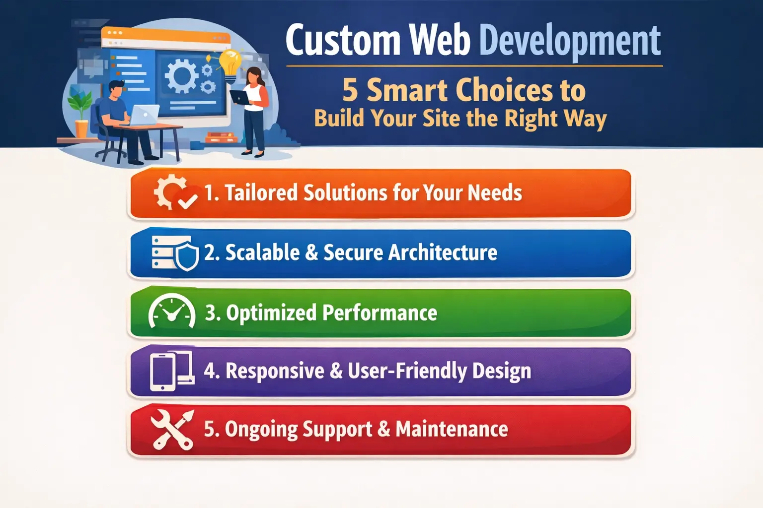 Custom Web Development: 5 Smart Choices to Build Your Site the Right Way